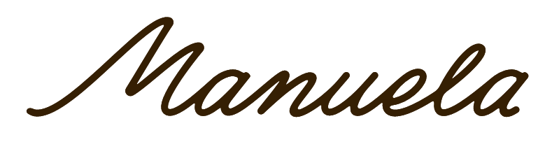 The main logo for Manuela showing text that reads 'Manuela'