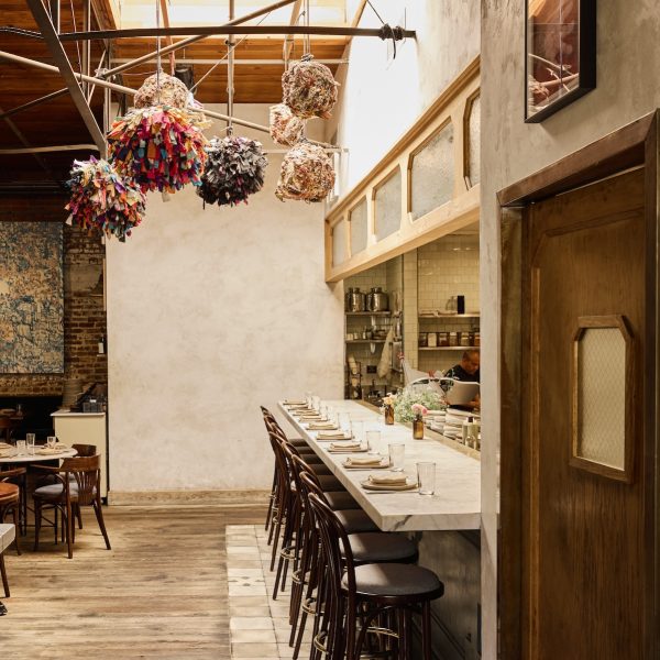 Interior of Manuela kitchen counter seating