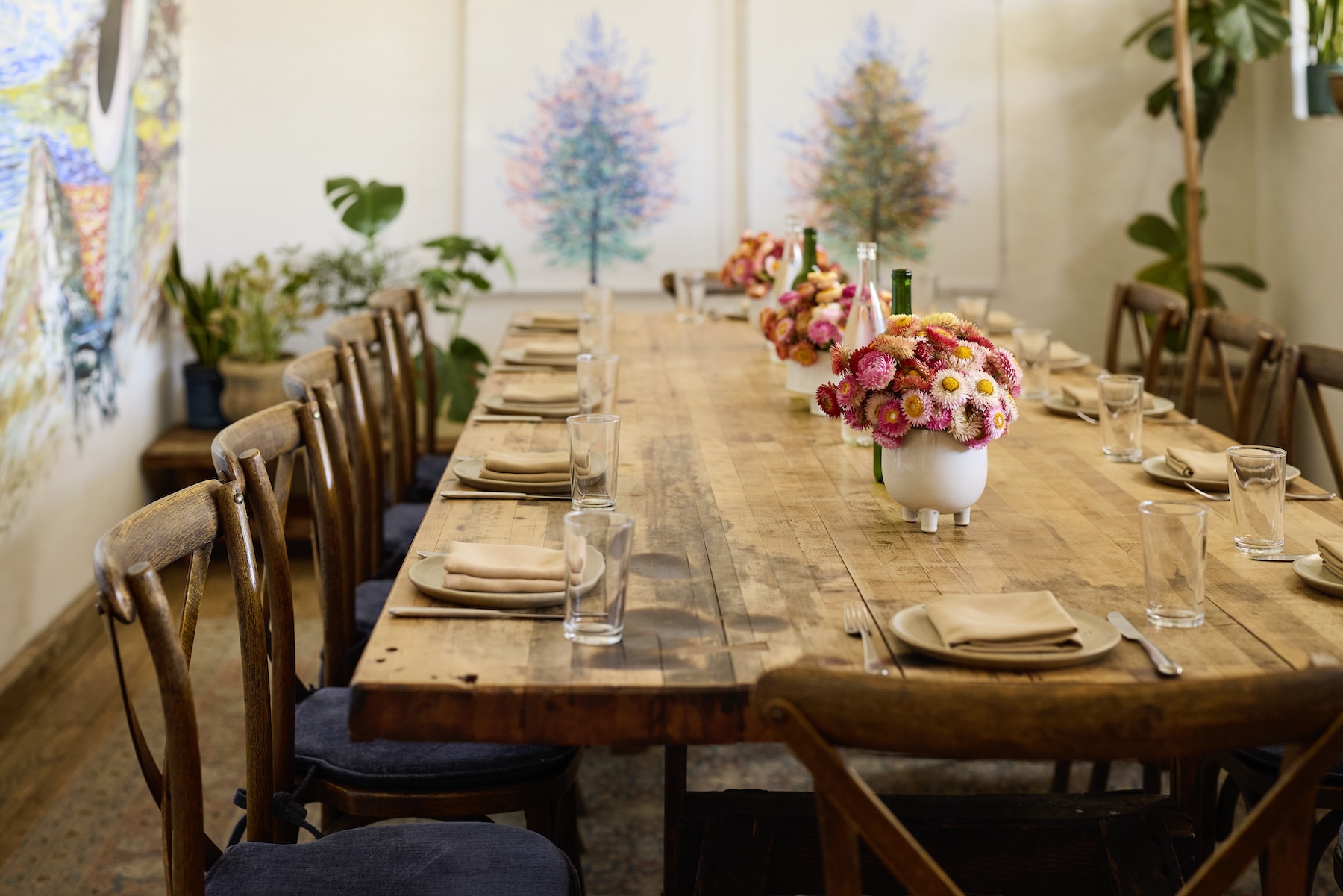 The private dining room table